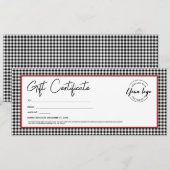 Schwarz-weißes kariertes Logo Einladung (Vorne/Hinten)