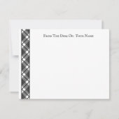 Schwarz-weißes Kariertes Muster bearbeitet 4.5x5.5 Mitteilungskarte (Vorderseite)