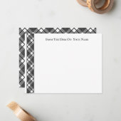 Schwarz-weißes Kariertes Muster bearbeitet 4.5x5.5 Mitteilungskarte (Vorderseite/Rückseite Beispiel)