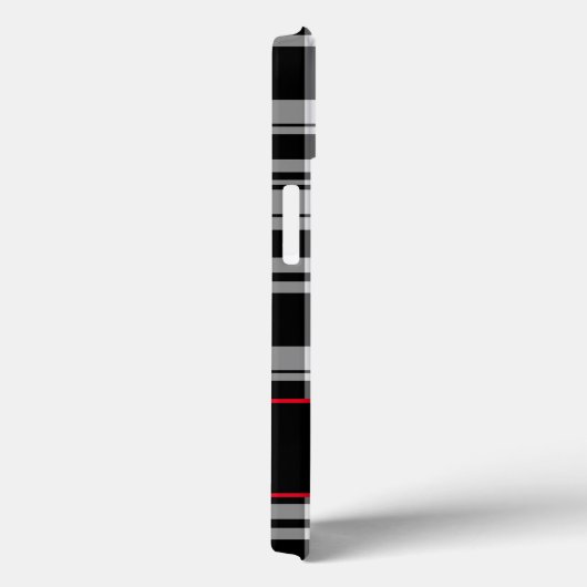 Schwarz-weißes Kariertes Muster | MIT MONOGRAMM Case-Mate iPhone Hülle (Rückseite / Rechts)