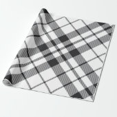 Schwarz-weißes Kariertes Tartan Weihnachten Geschenkpapier (Ungerollt)