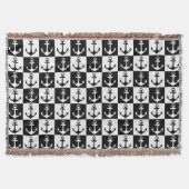 Schwarz-weißes Karo-Ankermuster Decke (Vorderseite)