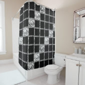Schwarz-weißes Karo Duschvorhang (Beispiel)