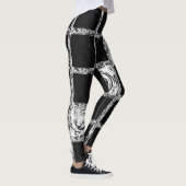 Schwarz-weißes Karo Leggings (Rechts)
