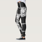 Schwarz-weißes Karo Leggings (Links)