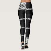 Schwarz-weißes Karo Leggings (Rückseite)