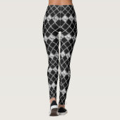 Schwarz-weißes Karo Leggings (Rückseite)