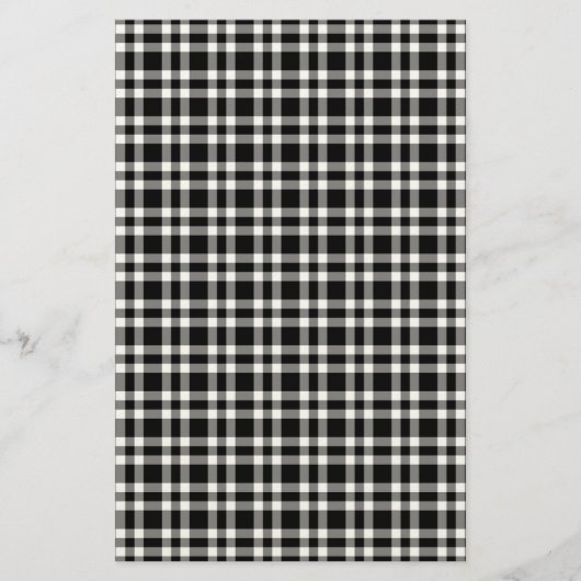Schwarz-weißes Karomuster Briefpapier (Vorderseite)