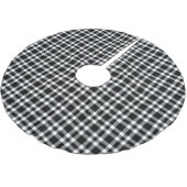 Schwarz-weißes Karomuster Polyester Weihnachtsbaumdecke (Schrägansicht)