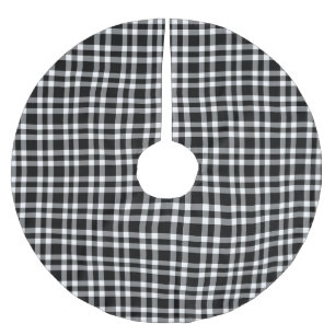 Schwarz-weißes Karomuster Polyester Weihnachtsbaumdecke