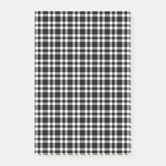 Schwarz-weißes Karomuster Post-it Klebezettel (Vorderseite)