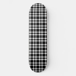 Schwarz-weißes Karomuster Skateboard