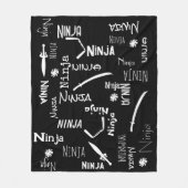 Schwarz-weißes Katana-Muster für Ninja Fleecedecke (Vorderseite)