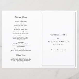 Schwarz-weißes katholisches Hochzeitsprogramm