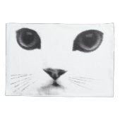 Schwarz-weißes Katzen-Gesicht Kissenbezug (Rückseite)