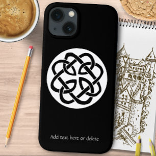 Schwarz-weißes keltisches Knotenmuster-Kreissymbol Case-Mate iPhone Hülle