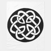 Schwarz-weißes keltisches Knotenmuster-Kreissymbol Fleecedecke (Vorderseite)