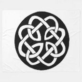 Schwarz-weißes keltisches Knotenmuster-Kreissymbol Fleecedecke (Vorderseite (Horizontal))