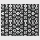 Schwarz-weißes keltisches Knotenmuster-Kreissymbol Geschenkpapier (Flach)