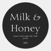 Schwarz-weißes Kerzensiegel für kleine Unternehmen Runder Aufkleber (Vorderseite)