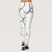 Schwarz-weißes Kintsuggermuster Leggings (Rückseite)
