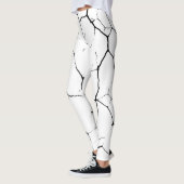 Schwarz-weißes Kintsuggermuster Leggings (Links)