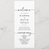 Schwarz-weißes klassisches Hochzeitsprogramm Programm (Vorderseite)