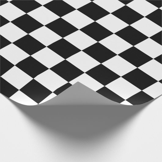 Schwarz-weißes klassisches Schachbrett-Checkered Geschenkpapier (Ecke)
