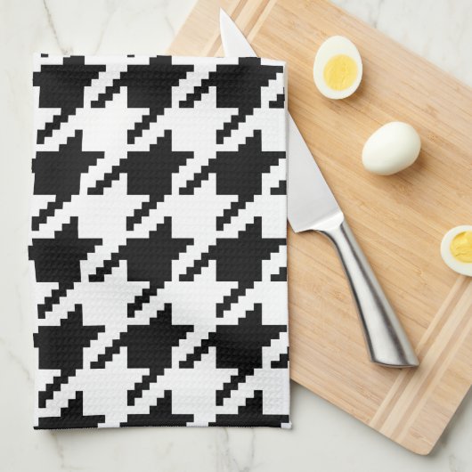 Schwarz-weißes klassisches Weaving-Muster Handtuch (Viertel Falte)