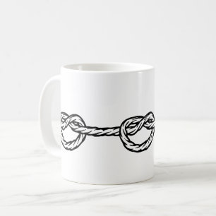 Schwarz-weißes Knotenseilmuster Kaffeetasse