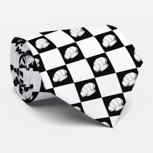 Schwarz-weißes Koch-Hutmuster im Checkered Restaur Krawatte