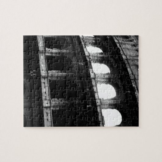 Schwarz-weißes Kolosseum Römisches Reich Puzzle (Horizontal)