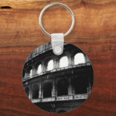 Schwarz-weißes Kolosseum Römisches Reich Schlüsselanhänger (Vorderseite)