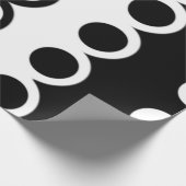Schwarz-weißes Kreis-Muster Geschenkpapier (Ecke)