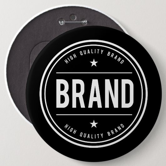 Schwarz-weißes kreisförmiges Abzeichen-Logo Button (Vorne & Hinten)
