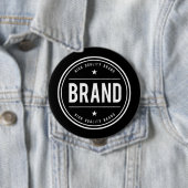 Schwarz-weißes kreisförmiges Abzeichen-Logo Button (Beispiel)