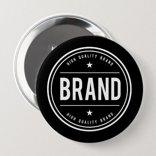 Schwarz-weißes kreisförmiges Abzeichen-Logo Button (Vorne & Hinten)