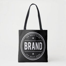 Schwarz-weißes kreisförmiges Abzeichen-Logo Tasche