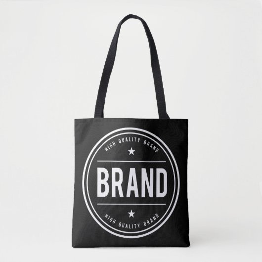Schwarz-weißes kreisförmiges Abzeichen-Logo Tasche (Vorderseite)