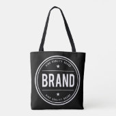 Schwarz-weißes kreisförmiges Abzeichen-Logo Tasche (Rückseite)
