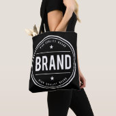 Schwarz-weißes kreisförmiges Abzeichen-Logo Tasche (Von Nahem)