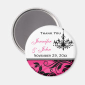 Schwarz-weißes Kronleuchter-Gastgeschenk Hochzeit- Magnet (Vorderseite/Rückseite)