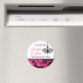 Schwarz-weißes Kronleuchter-Gastgeschenk Hochzeit- Magnet (In Situ (Geschirrspüler))