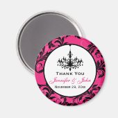 Schwarz-weißes Kronleuchter-Gastgeschenk Hochzeit- Magnet (Vorderseite/Rückseite)