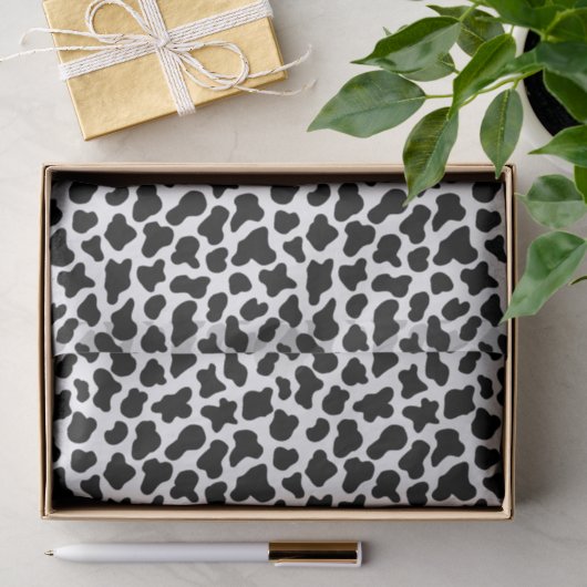 Schwarz-weißes Kuhfellmuster Seidenpapier (Geschenk)