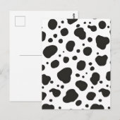 Schwarz-weißes Kuhmuster Postkarte (Vorne/Hinten)