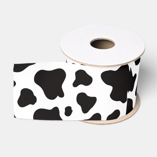 Schwarz-weißes Kunstkuh-Leder Ripsband (Spule)
