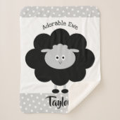 Schwarz-weißes Lämmchen, neutrales, adorable Ewe C Sherpadecke (Vorderseite)