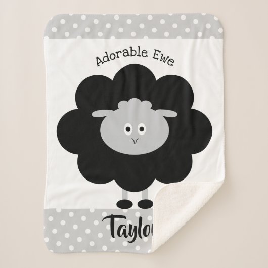 Schwarz-weißes Lämmchen, neutrales, adorable Ewe C Sherpadecke (Vorderseite)