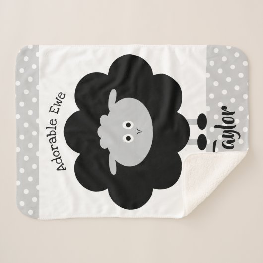 Schwarz-weißes Lämmchen, neutrales, adorable Ewe C Sherpadecke (Vorderseite (Horizontal))